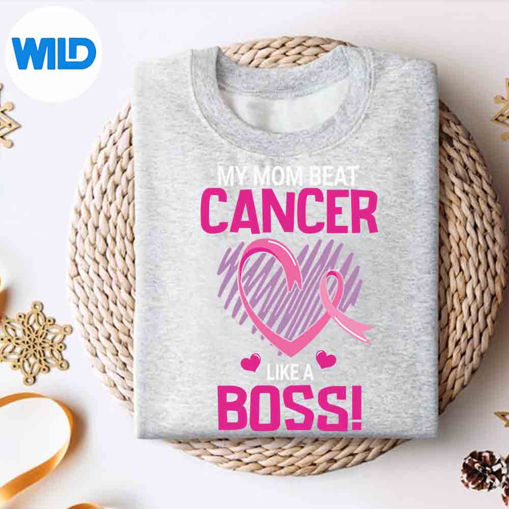Alternative view of My Mom Beat Breast Cancer Like A Boss Warrior Survivor Fight Cut File
