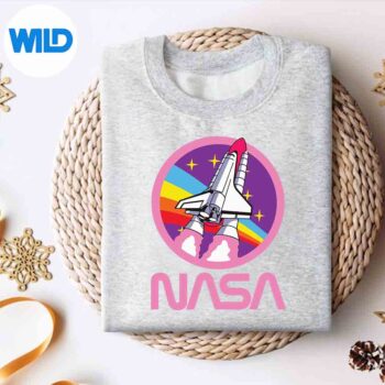 OfficiallyLicensedNasaRainbowRocketLaunchGirlssweater 1