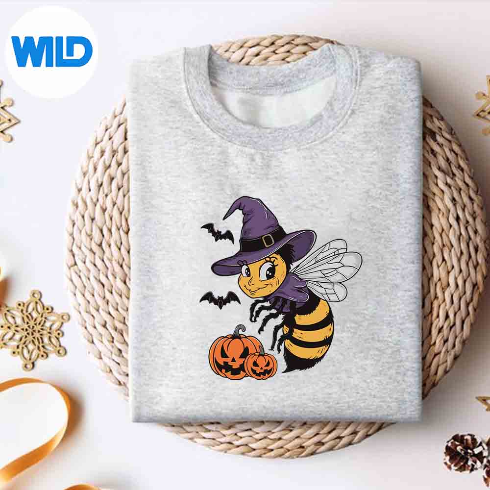 Alternative view of Pumpkin Bat Witch Costume Bee Halloween Design for Cricut