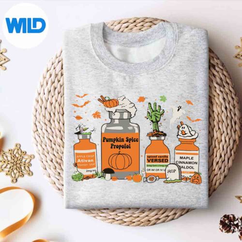 Pumpkin Spice Propofol Ativan Versed Haldol Halloween Nurse PNG SVG for Cricut 4 PumpkinSpicePropofolAtivanVersedHaldolHalloweenNursesweater