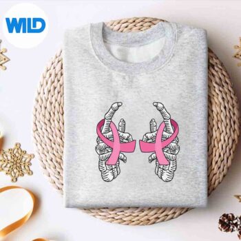 Skeleton Hand Fuck Cancer Pink Breast Cancer Awareness Love SVG PNG Digital Design 4 SkeletonHandFuckCancerPinkBreastCancerAwarenessLovesweater