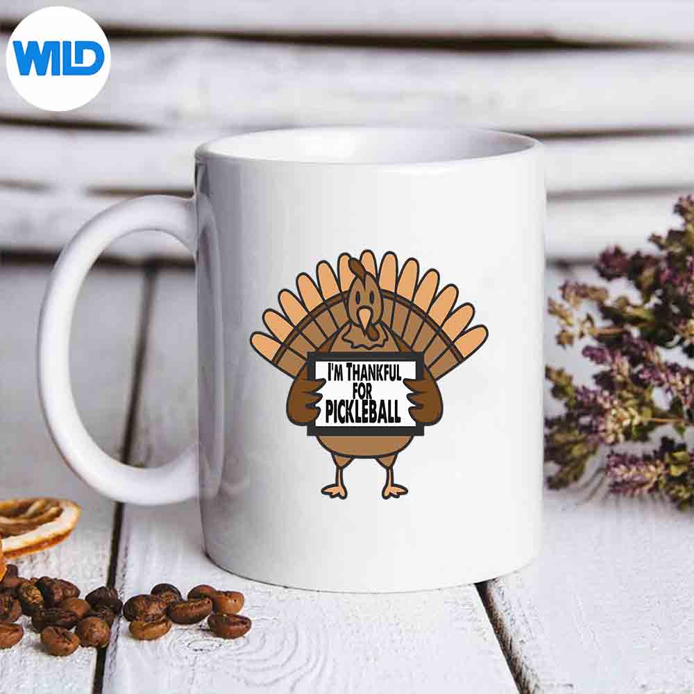 Thanksgiving Turkey Thankful For Pickleball Silhouette SVG PNG 7 ThanksgivingTurkeyThankfulForPickleballmug
