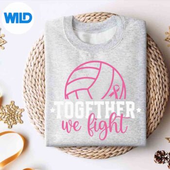 Together We Fight Breast Cancer Awarenes Volleyball Pink Out PNG SVG for Cricut 4 TogetherWeFightBreastCancerAwarenesVolleyballPinkOutsweater