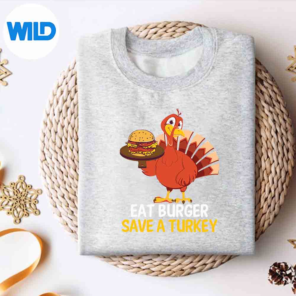 Turkey Eat Burger Thanksgiving Vintage SVG PNG 2 Turkey Eat Burger Thanksgiving Vintage SVG PNG - Image 2