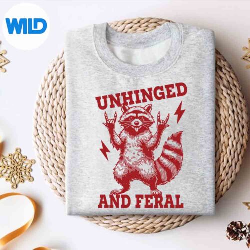 Unhinged And Feral Raccoon Vintage SVG PNG Digital Design 4 UnhingedAndFeralRaccoonVintagesweater