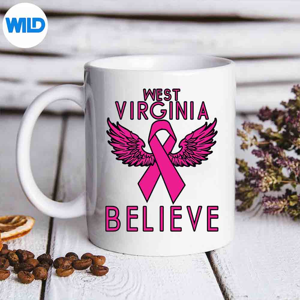 West Virginia Believe Breast Cancer Support Cancer Cut File
