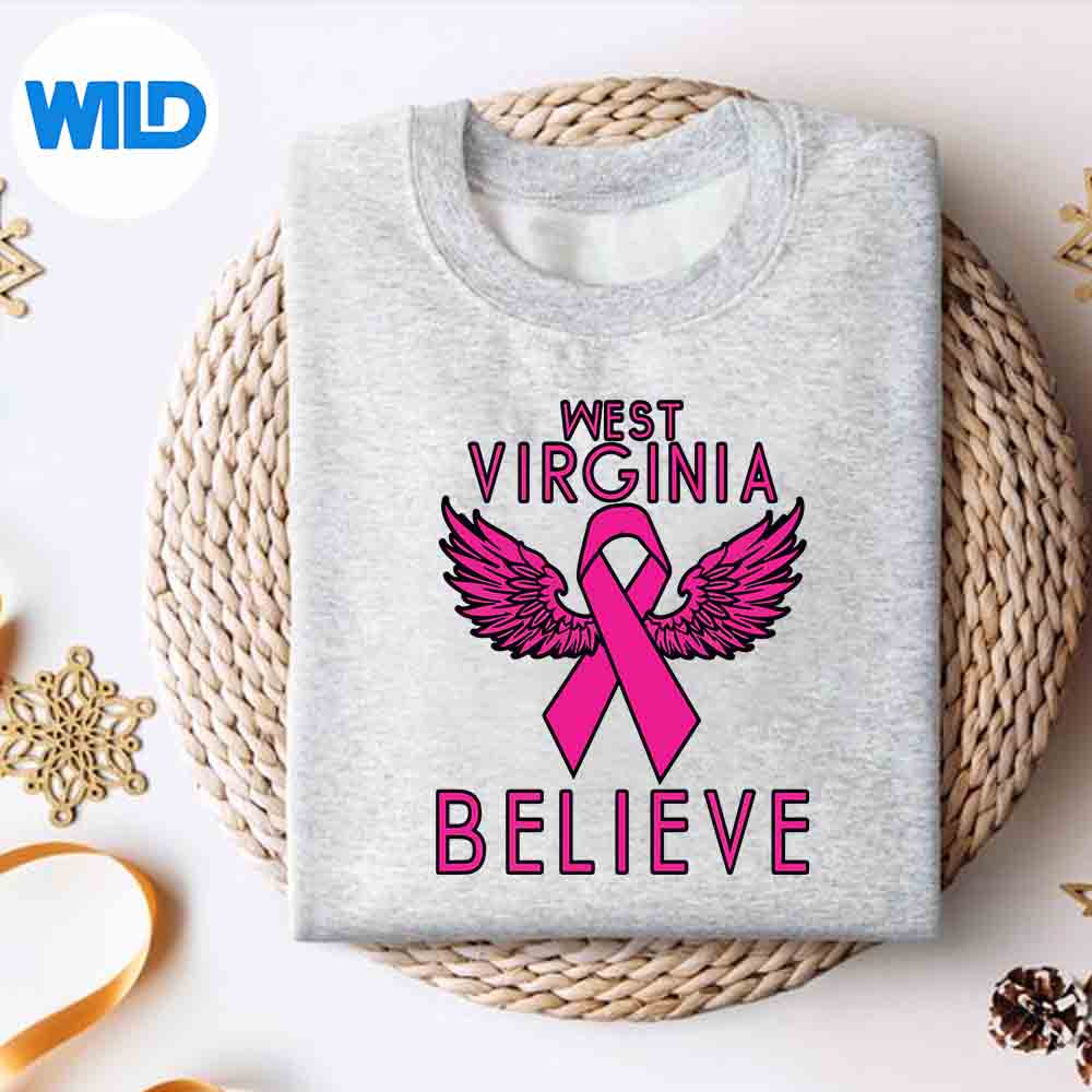 Alternative view of West Virginia Believe Breast Cancer Support Cancer Cut File