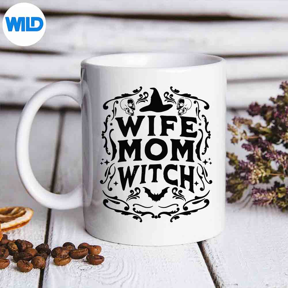 WifeMomWitchHalloweenMothersDayWitchcraftRetromug