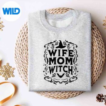 WifeMomWitchHalloweenMothersDayWitchcraftRetrosweater