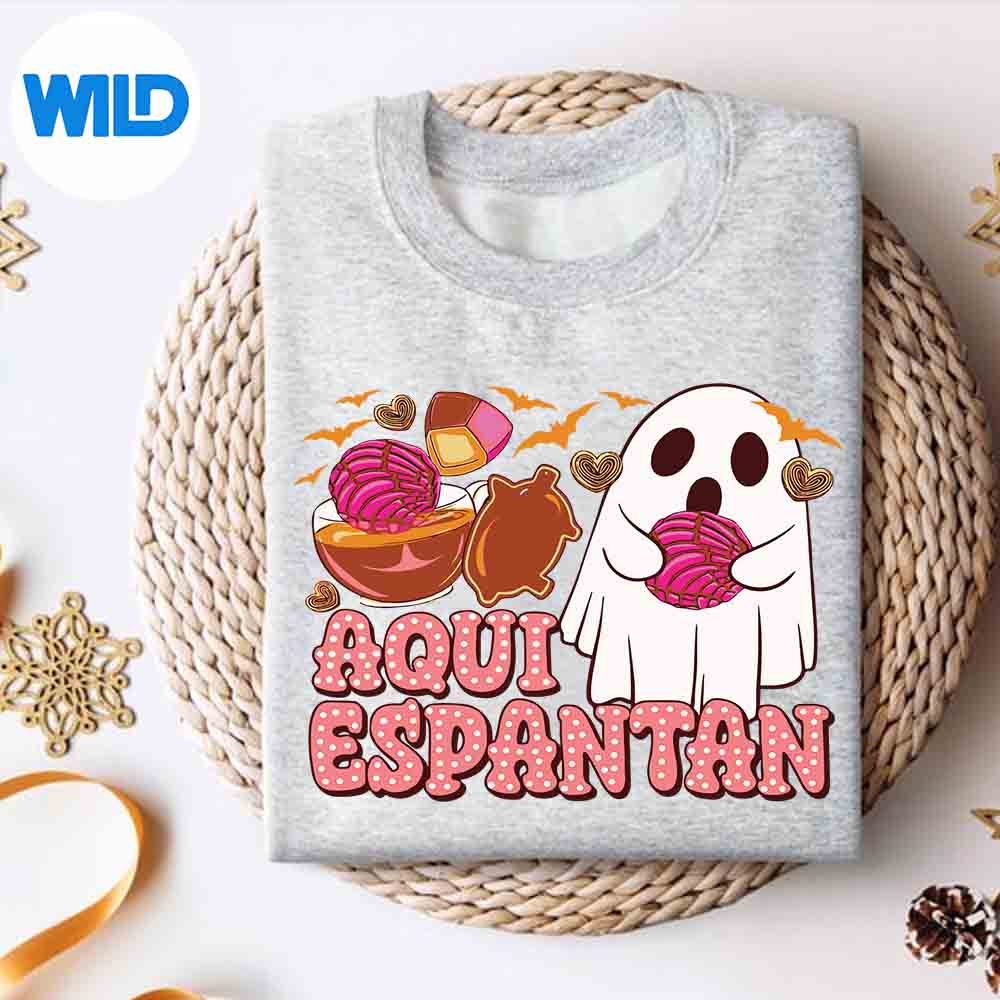 Aqui Espantan Cute Ghost Spanish Halloween Spooky Ghost Silhouette SVG PNG 4 AquiEspantanCuteGhostSpanishHalloweenSpookyGhostsweater
