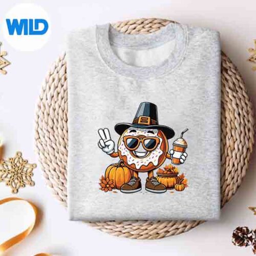 Autumn Pumpkin Fall Donut Thanksgiving SVG PNG Digital Design 4 AutumnPumpkinFallDonutThanksgivingsweater