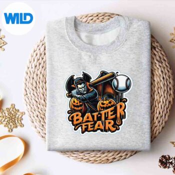 Batter Fear Baseball Costume Halloween Vector Design 4 BatterFearBaseballCostumeHalloweensweater