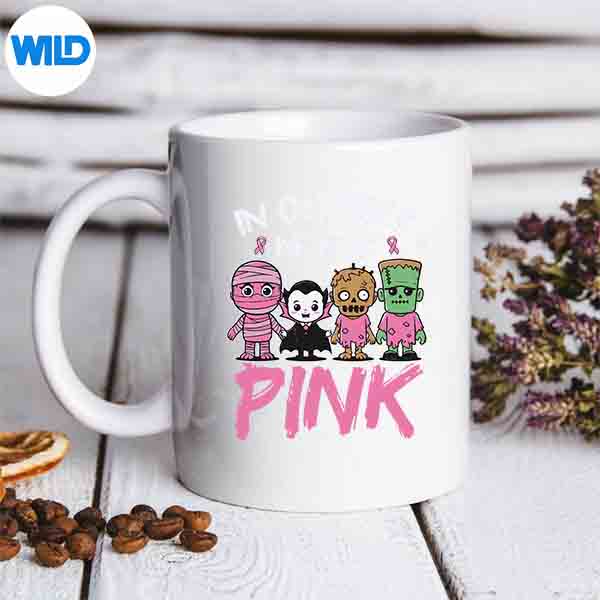 BreastCancerAwarenessPinkRibbonPinkHalloweenCancermug