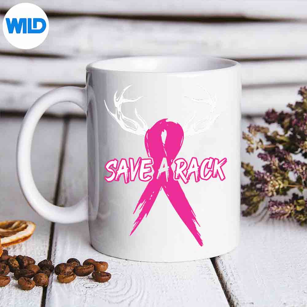 BreastCancerAwarenessSaveARackDeerPinkRibbonmug