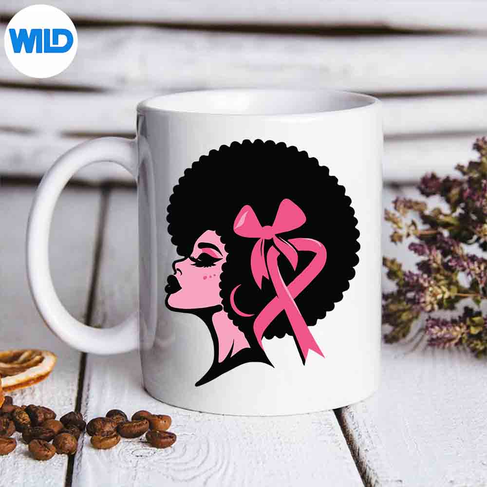 Breast Cancer Black African American Support Pink Cut File