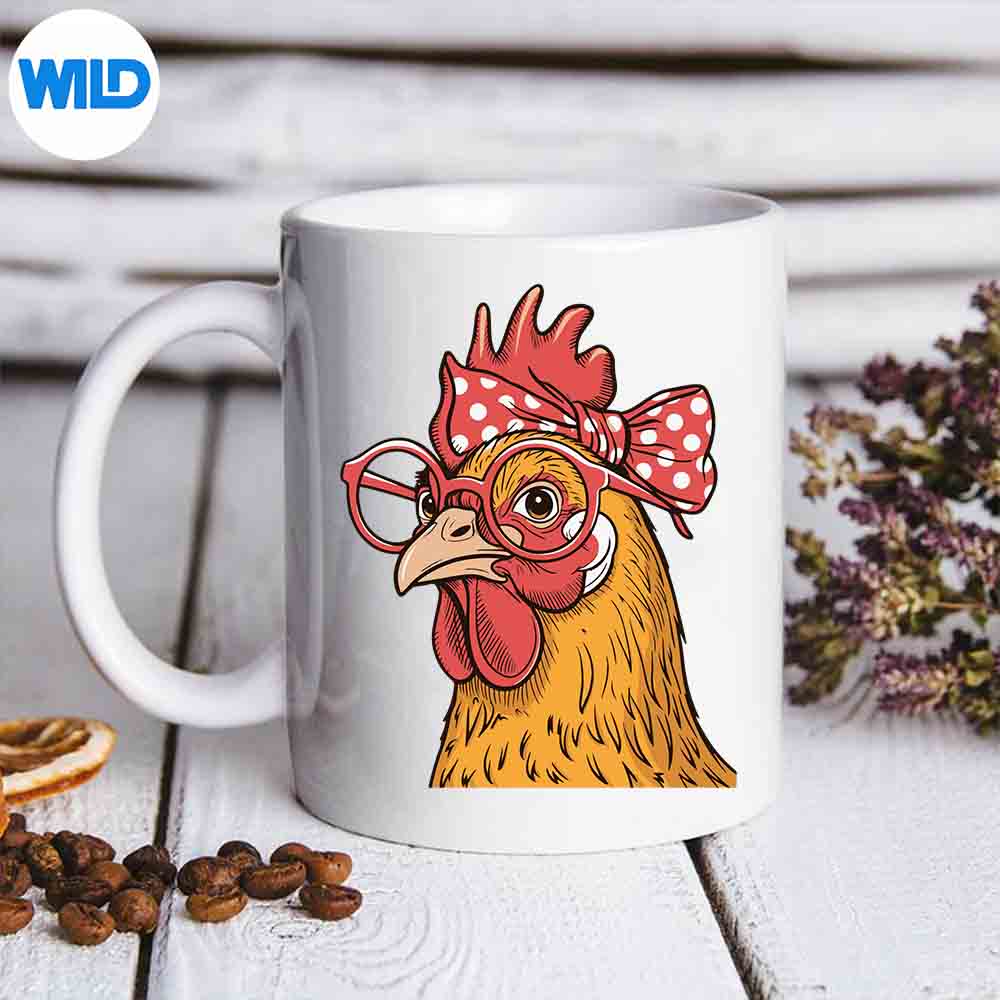 ChickenLadyRoosterHenWearingBandanamug