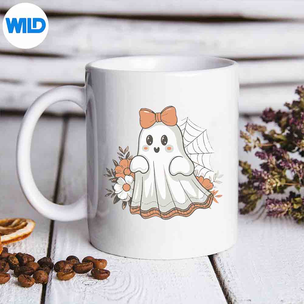 CoquetteFloralGhostHalloweenSpookyLaceGhostmug