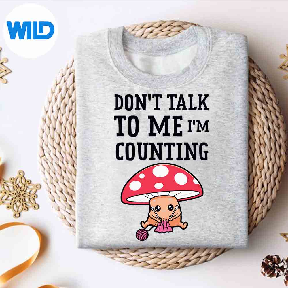 Cute Knitting Mushroom Character Vintage Design for Cricut 2 Cute Knitting Mushroom Character Vintage Design for Cricut - Image 2