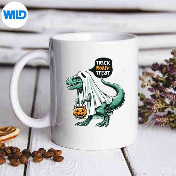 DinosaurGhostTrickOrTreatHalloweenDinosaurCostumemug