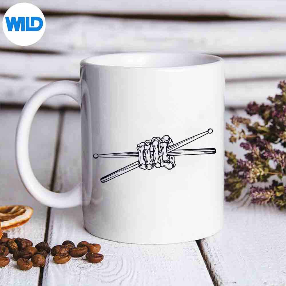DrummerDrumSticksSkeletonHandmug