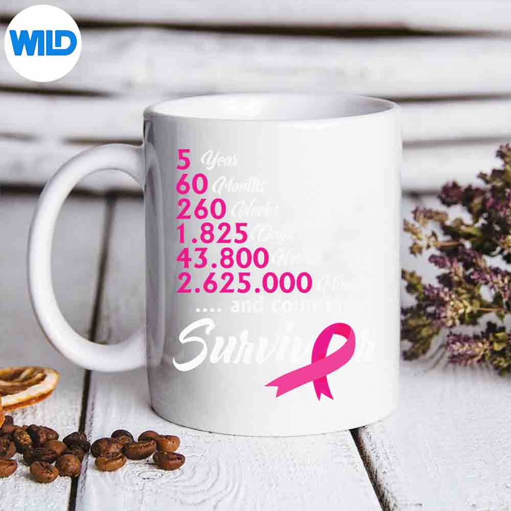 Five Year Survivor Breast Cancer SVG PNG 6 FiveYearSurvivorBreastCancermug