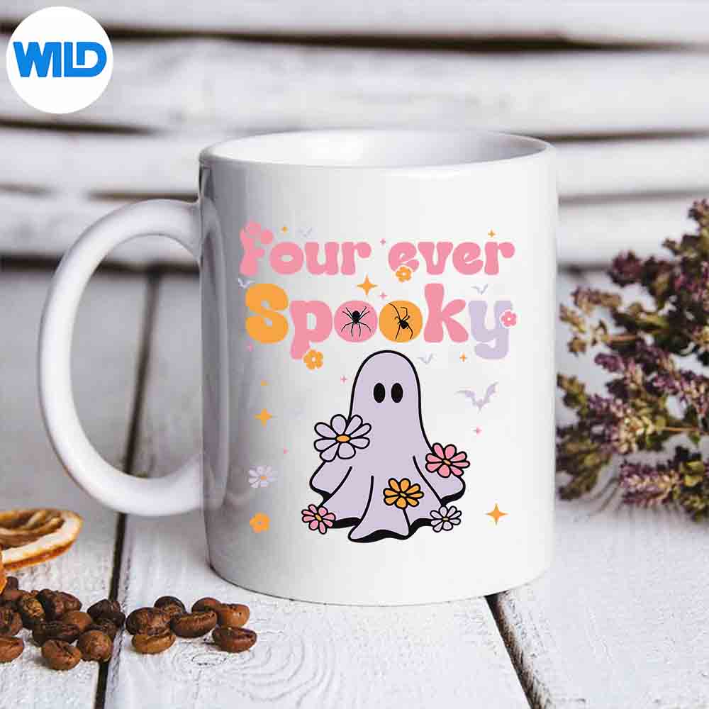 Four Ever Spooky Ghost Halloween Party Vector Design 6 FourEverSpookyGhostHalloweenPartymug