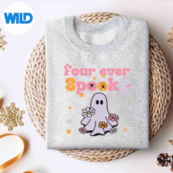 Four Ever Spooky Ghost Halloween Party Vector Design 4 FourEverSpookyGhostHalloweenPartysweater
