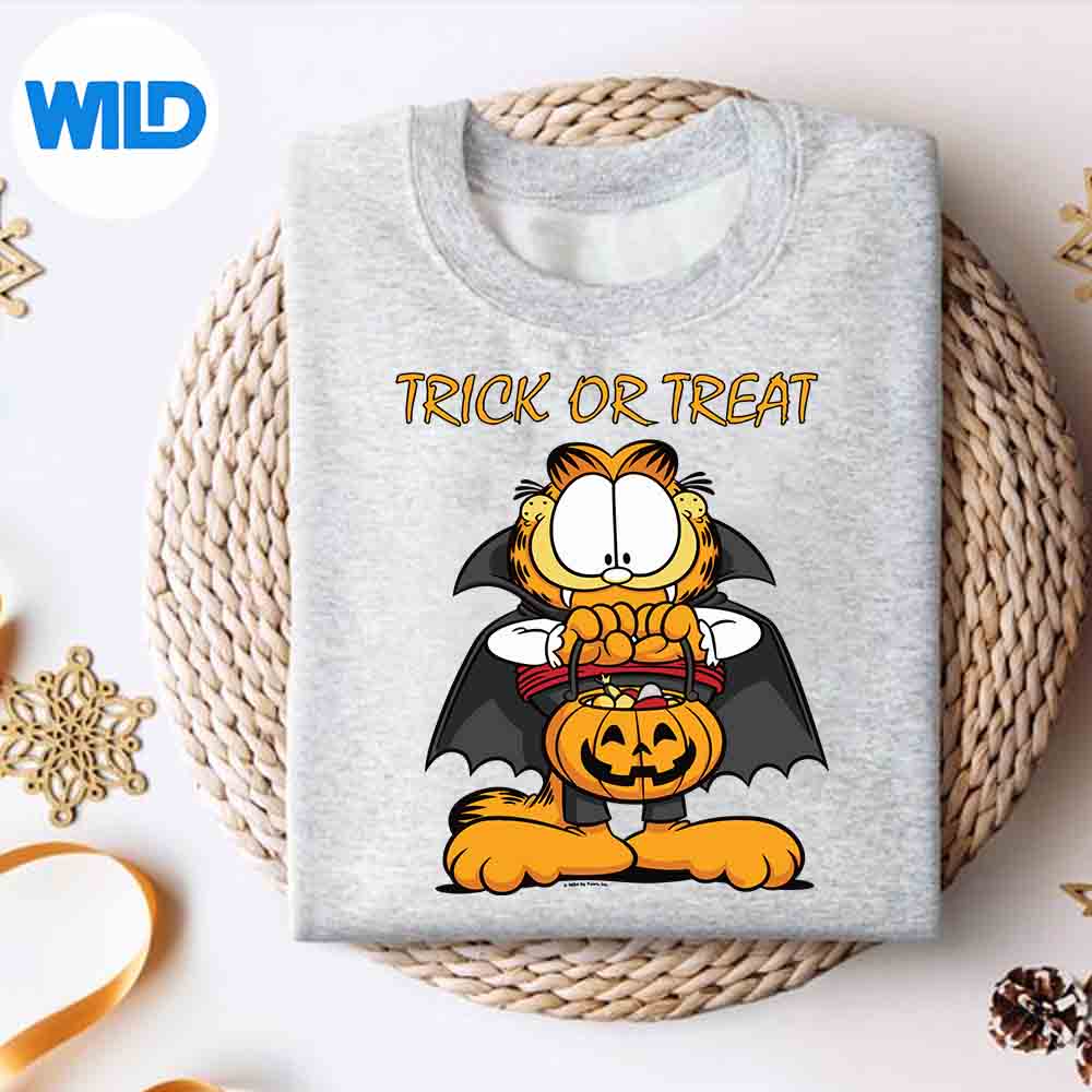 Alternative view of Garfield Halloween Trick Or Treat Pumpkin Silhouette SVG PNG