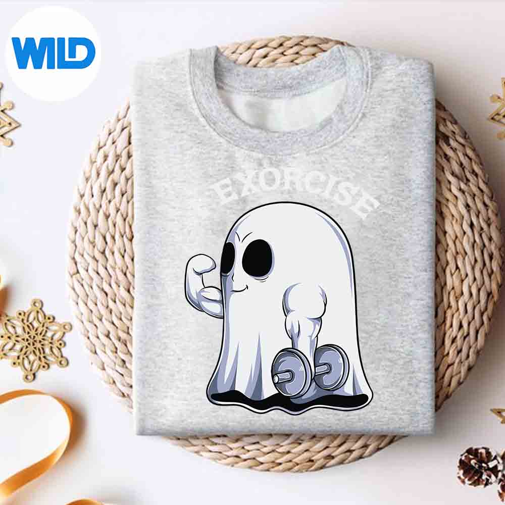 Alternative view of Ghost I Exorcise Gym Exercise Workout Spooky Halloween SVG PNG Download