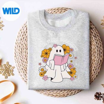 Ghost Read More Booooks Floral Bookworm Book Nerd Digital Download 4 GhostReadMoreBooooksFloralBookwormBookNerdsweater