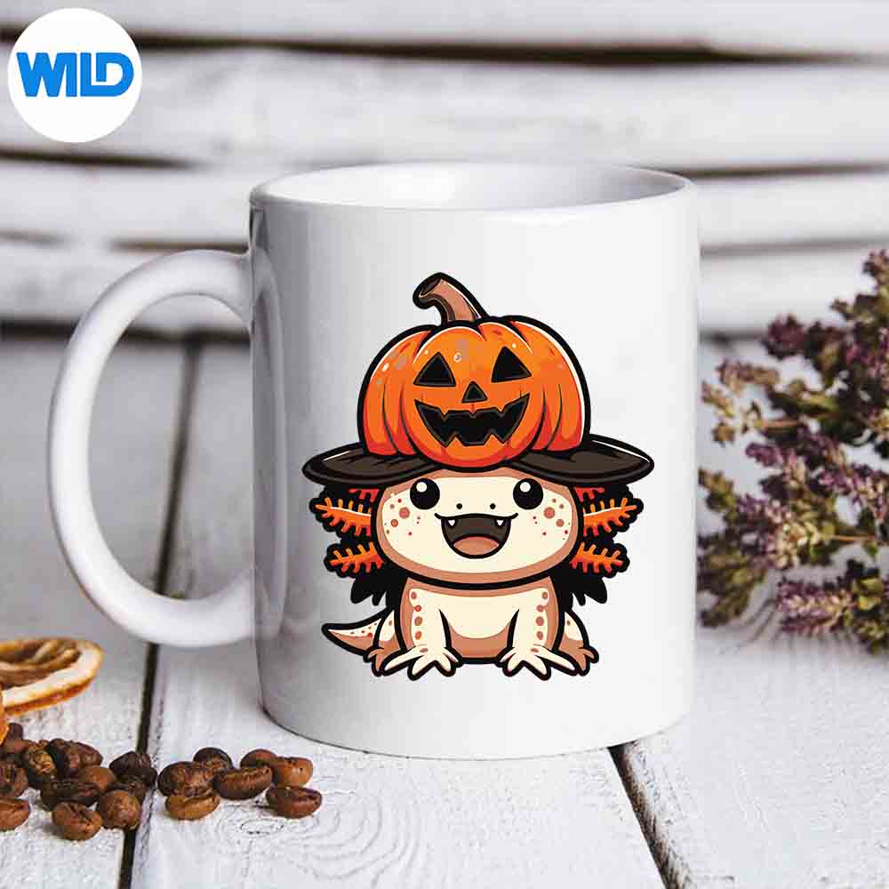 Halloween Axolotl Pumpkin Spooky Vintage Cut File 7