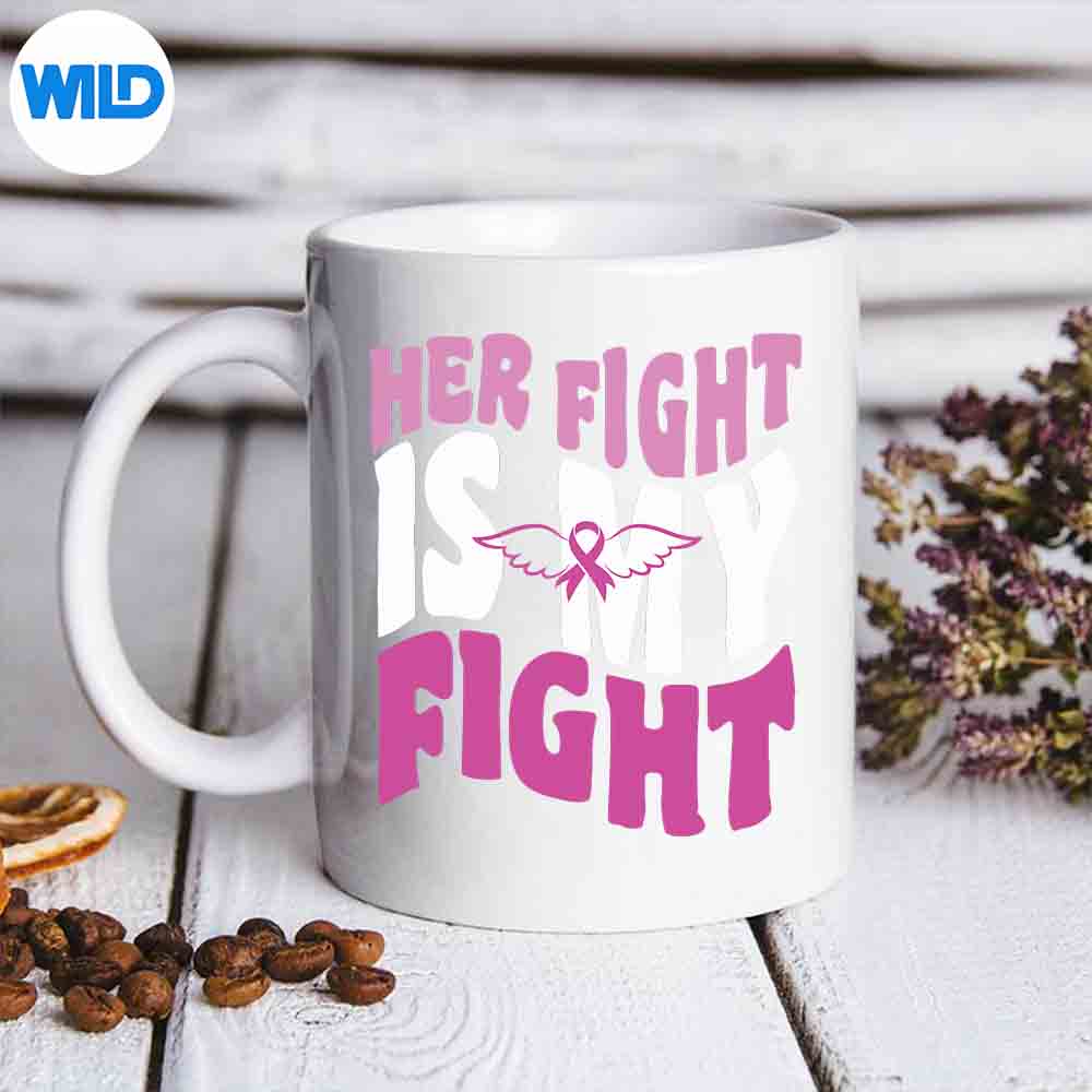 Her Fight Is My Fight Breast Cancer Awareness Family Support Silly Excited Digital Design