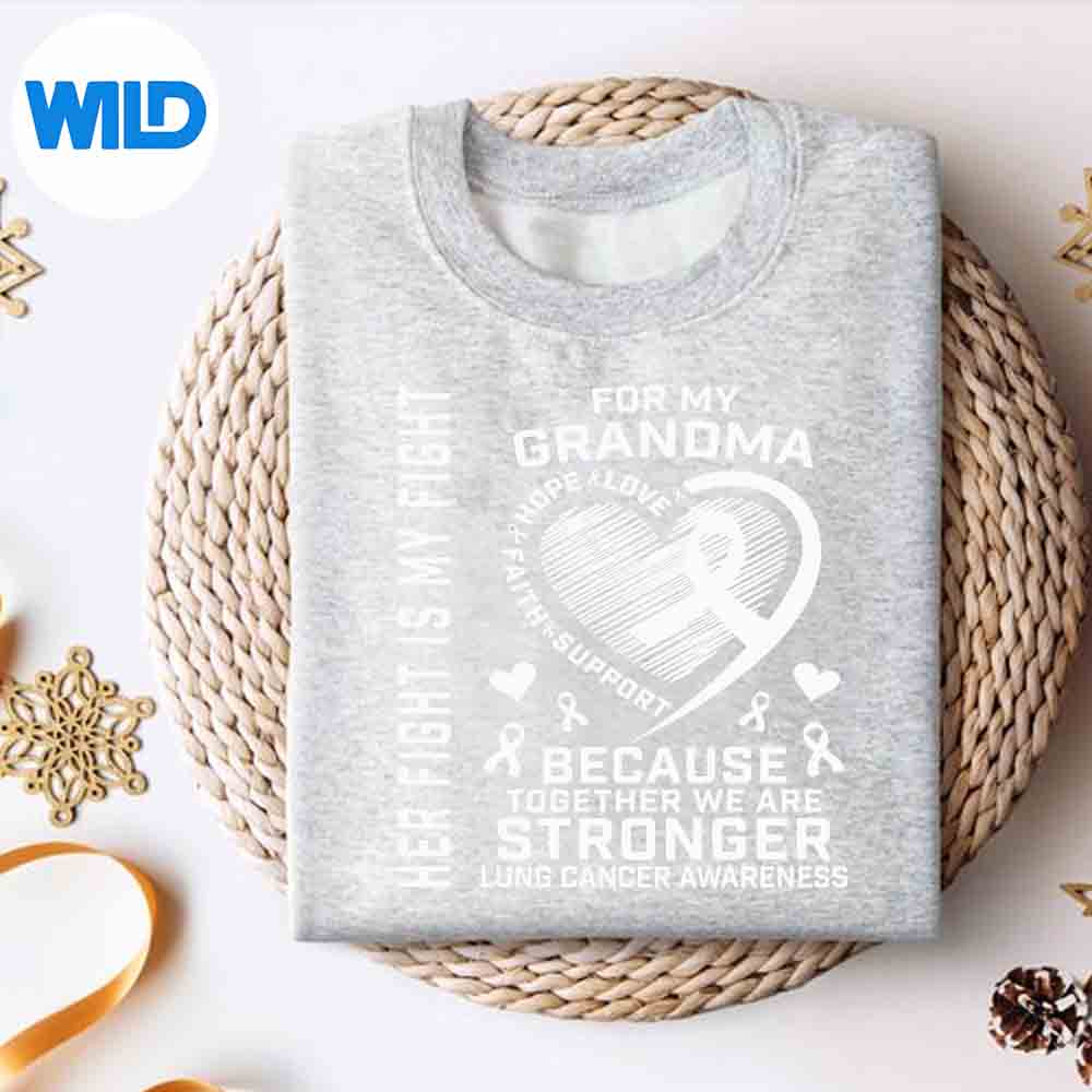 Alternative view of Her Fight Is My Fight Grandma Lung Cancer Awareness SVG PNG Digital Design