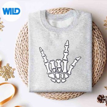 ILoveYouSignLanguageSkeletonHandAslHalloweenCostumesweater