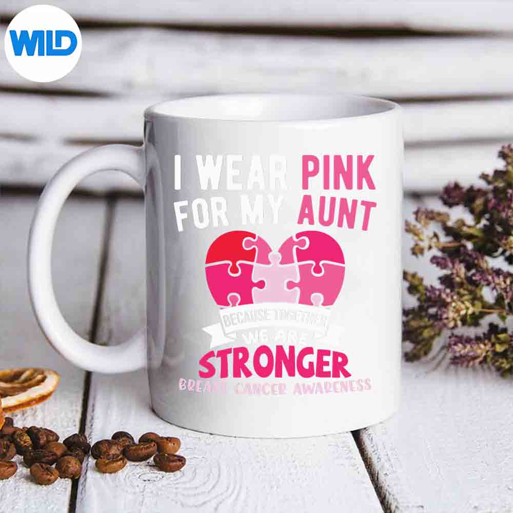 I Wear Pink For My Aunt Breast Cancer Awareness Niece Nephew SVG PNG Download