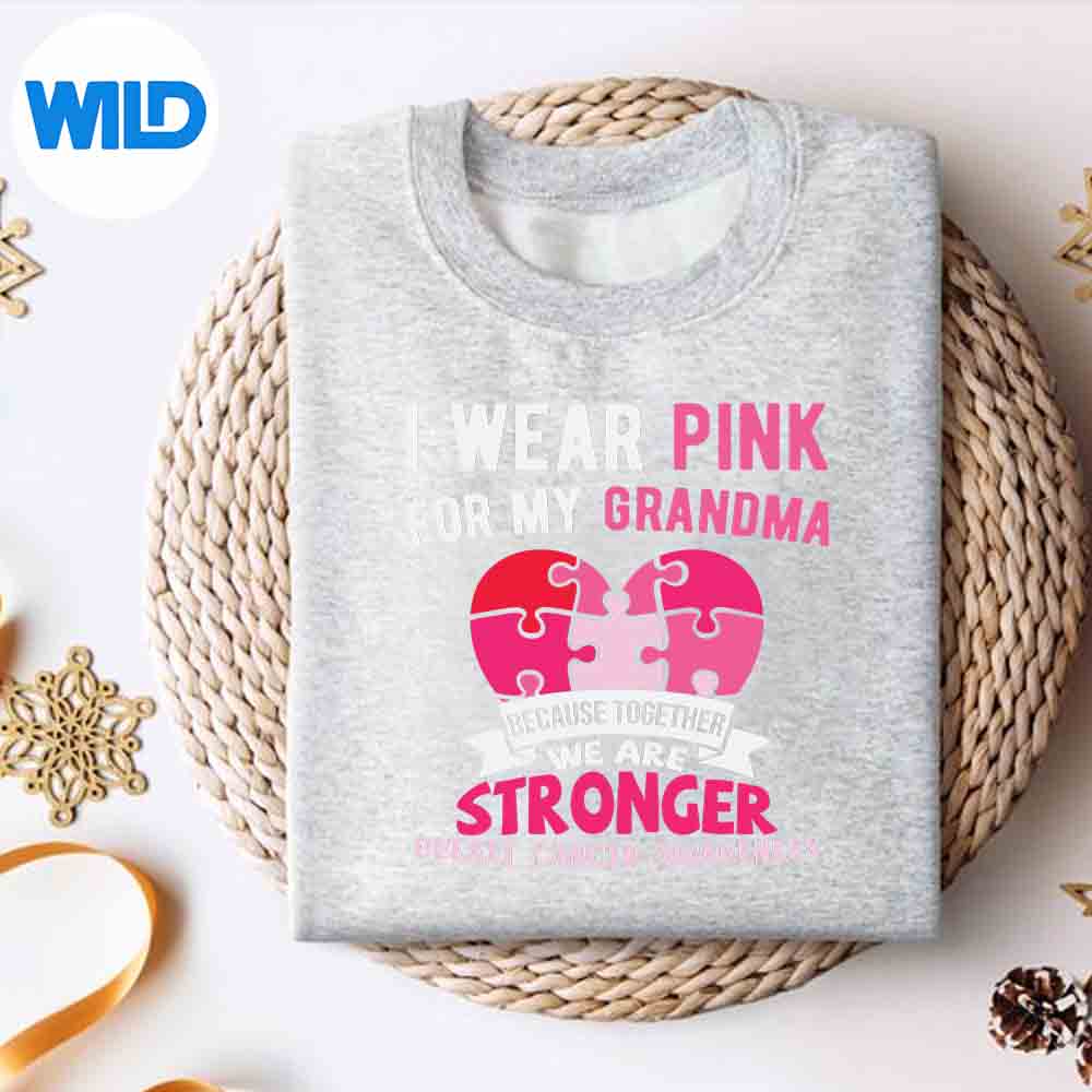 Alternative view of I Wear Pink For My Grandma Breast Cancer Survivor Support SVG PNG