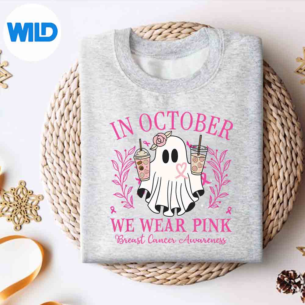 In October We Wear Pink For Breast Cancer Awareness Vector Design 2 In October We Wear Pink For Breast Cancer Awareness Vector Design - Image 2