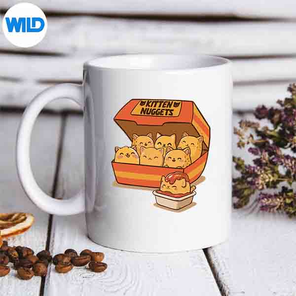 Kitten Nuggets Vintage Digital Design 6 KittenNuggetsVintagemug