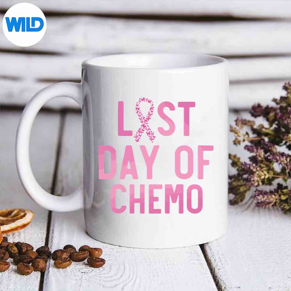 Last Day Of Chemo Breast Cancer Pink Ribbon Awareness SVG PNG Download