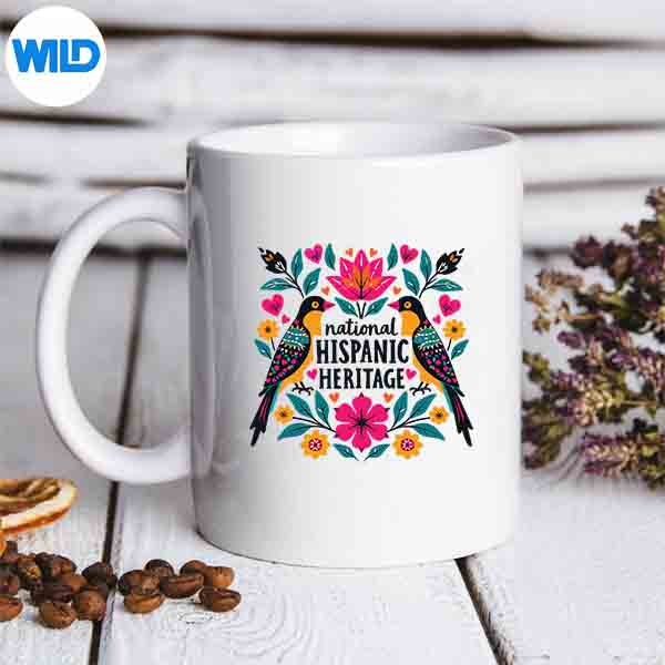 Latino National Hispanic Heritage Month Floral Vector Design 6 LatinoNationalHispanicHeritageMonthFloralmug