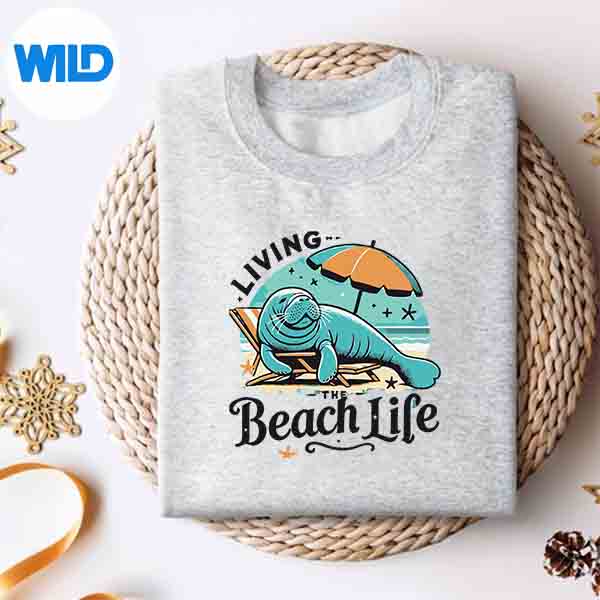 Living The Beach Life Manatees Relaxing Seaside SVG PNG Digital Download 4