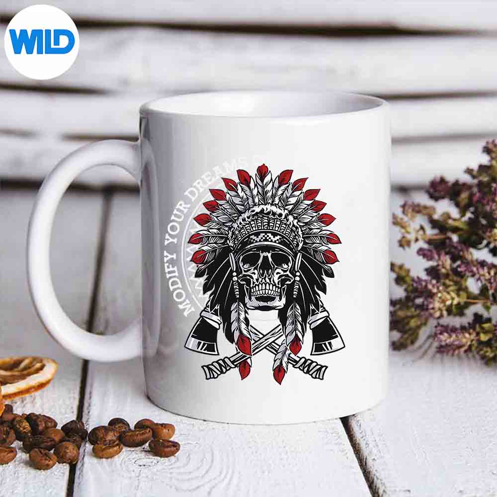 Magnify Your Hustle Quote With Native American Skull SVG PNG Download 6 MagnifyYourHustleQuoteWithNativeAmericanSkullmug