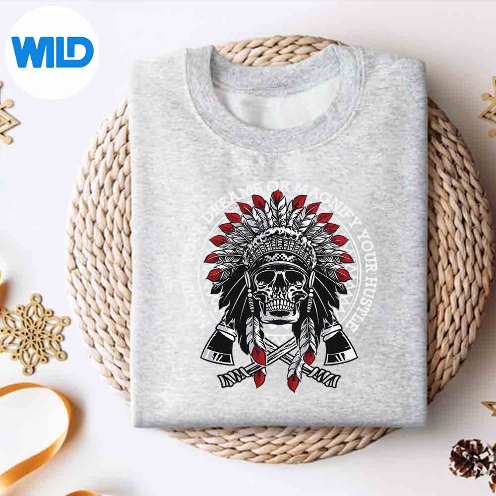 Magnify Your Hustle Quote With Native American Skull SVG PNG Download 4 MagnifyYourHustleQuoteWithNativeAmericanSkullsweater