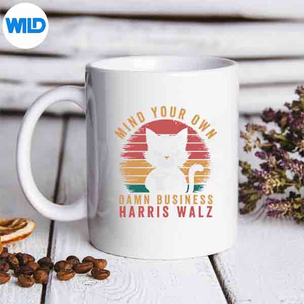 Mind Your Own Damn Business Harris Waltz 2024 Democrat Cat Silhouette SVG PNG 6 MindYourOwnDamnBusinessHarrisWaltz2024DemocratCatmug