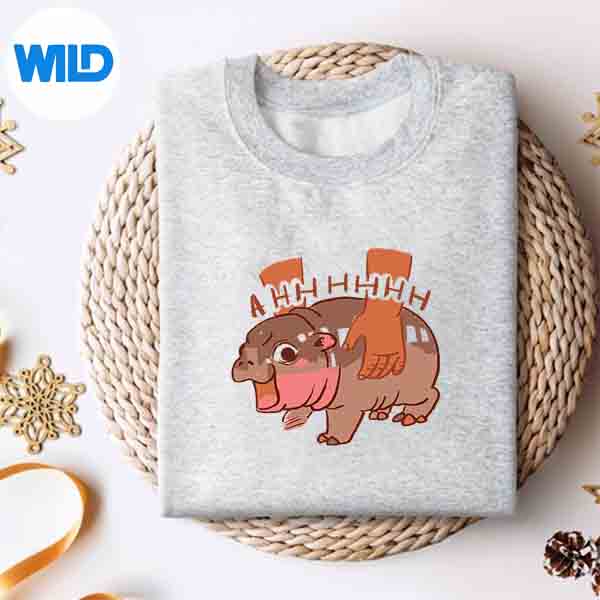 Alternative view of Moo Deng Bouncy Pig In Thai Picture The Cute Baby Hippo Silhouette SVG PNG
