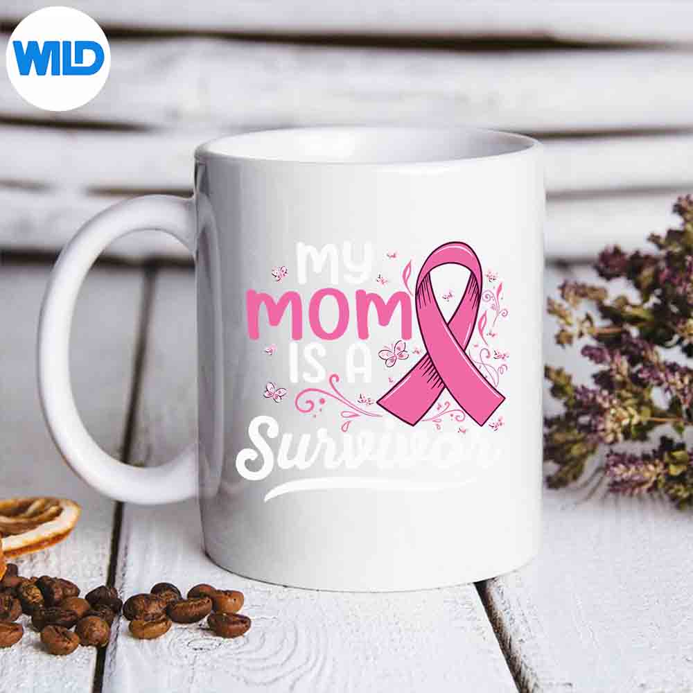 My Mama Is A Survivor Support Mom Breast Cancer SVG PNG Cut File