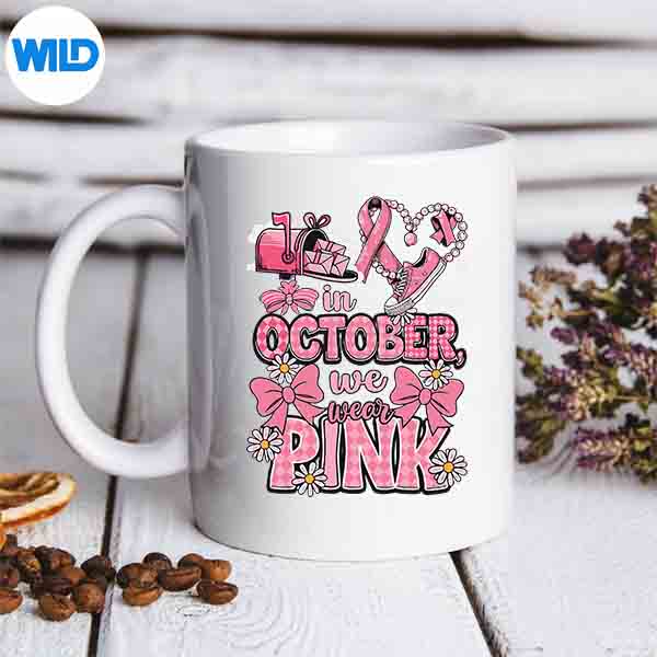 OctoberWeWearPinkBreastCancerAwarenessPostalWorkermug
