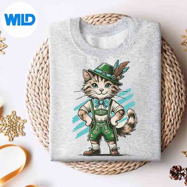 Oktoberfest Cat German Bavarian Lederhosen Cat Lover Cut File 4 OktoberfestCatGermanBavarianLederhosenCatLoversweater