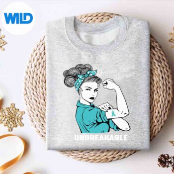 Ovarian Cancer Warrior Unbreakable Awareness Design for Cricut 4 OvarianCancerWarriorUnbreakableAwarenesssweater
