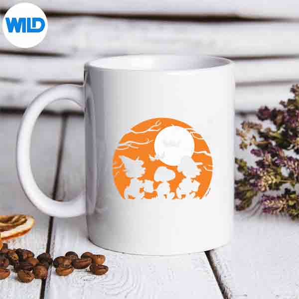 Peanuts Halloween Trick Or Treat Silhouettes SVG PNG Digital Download 6 PeanutsHalloweenTrickOrTreatSilhouettesmug